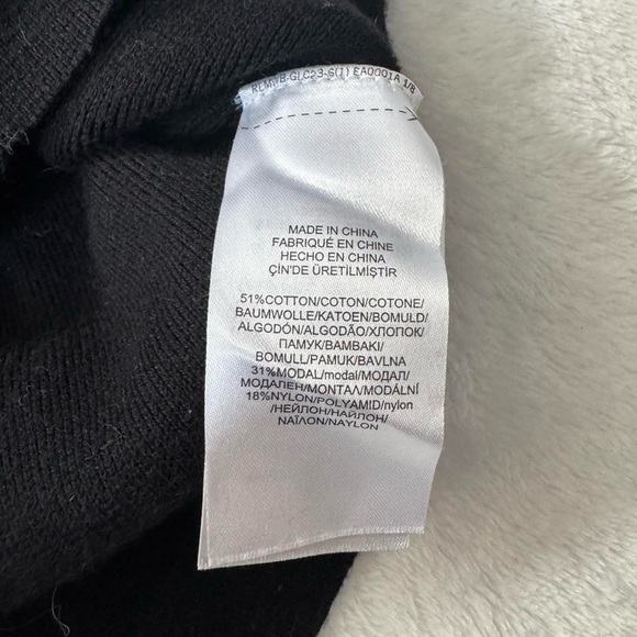 Ralph Lauren Black Knit Cotton-Blend Dress with Petal Sleeves - Picture 5 of 7